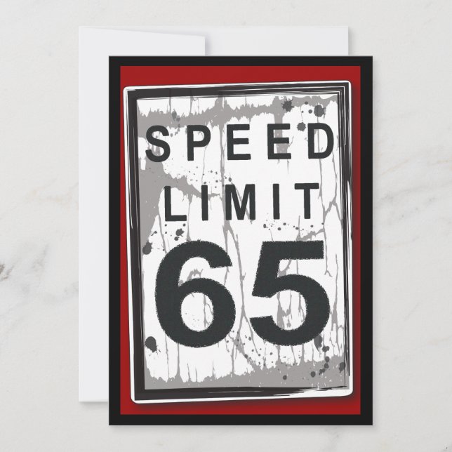 Invitation Signe limite de vitesse du 65e anniversaire de la  (Devant)