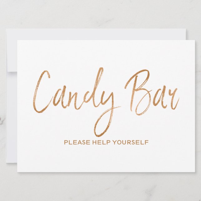 Invitation Signe Mariage de la barre Candy| Rose Gold élégant (Devant)