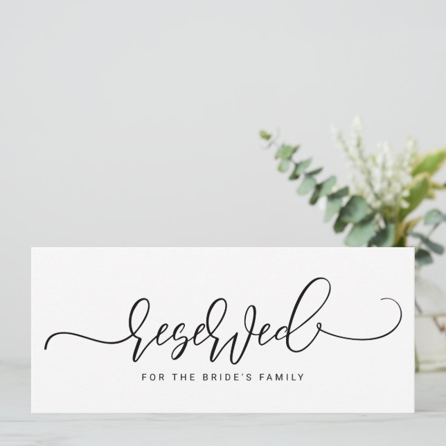 Invitation SIGNE mariage RÉSERVÉ Bouncy Typographie Noir (Debout devant)