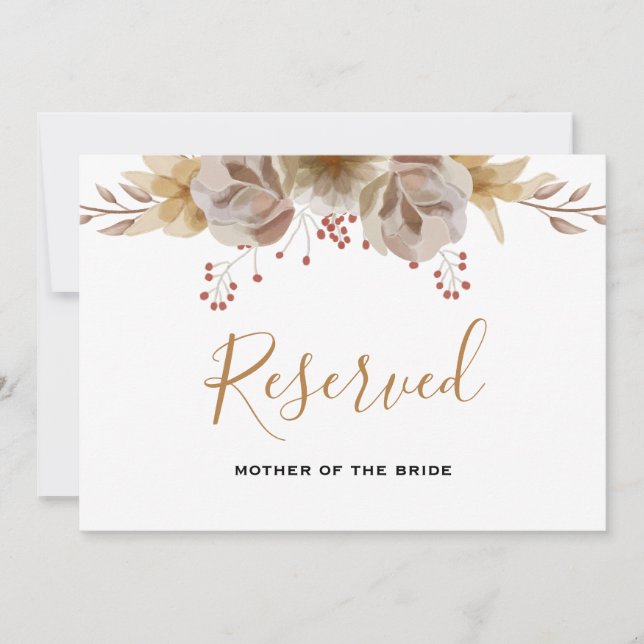 Invitation SIGNE RÉSERVÉ DE Mariage Floral Boho minimal (Devant)