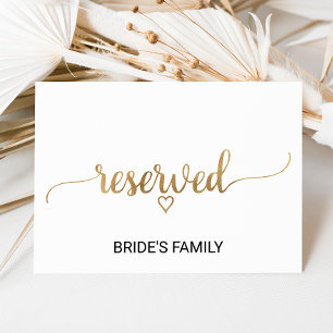 Invitation SIGNE RÉSERVÉ Mariage de calligraphie or simple