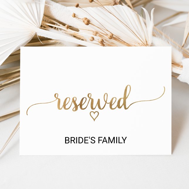 Invitation SIGNE RÉSERVÉ Mariage de calligraphie or simple (Créateur téléchargé)