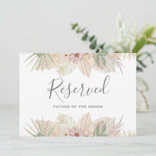 Invitation Signe réservé pour le Mariage floral Boho à feuill