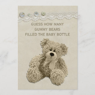 Invitation Signe vintage de jeu de devinettes d'ours de