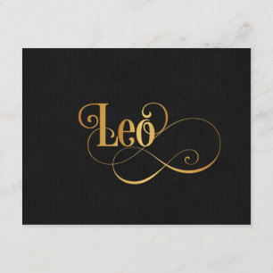 Invitation Signe zodiaque Tourbillonnant Léo Gold en noir