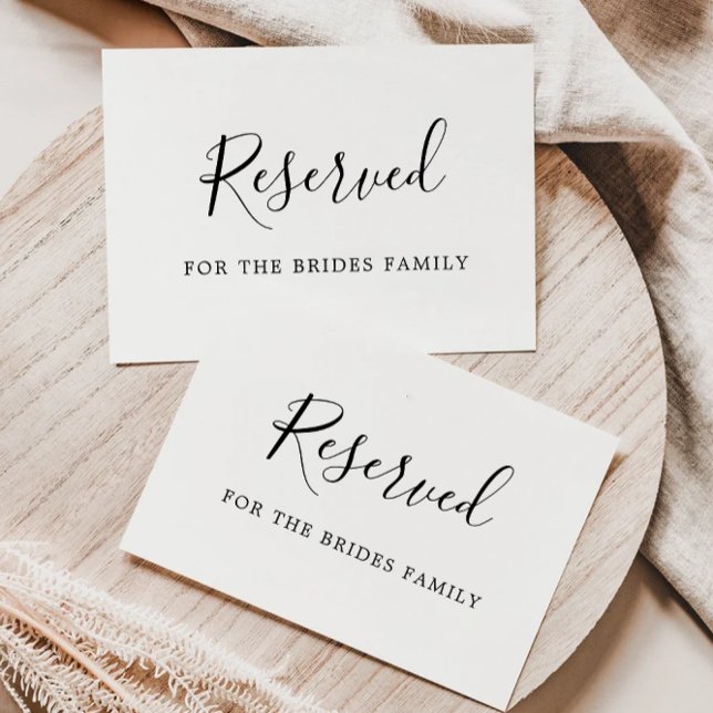 Invitation Signes minimalistes de chaise Réservée, Siège Mari (Minimalist Reserved Chair Signs, Wedding Seating Invitation)