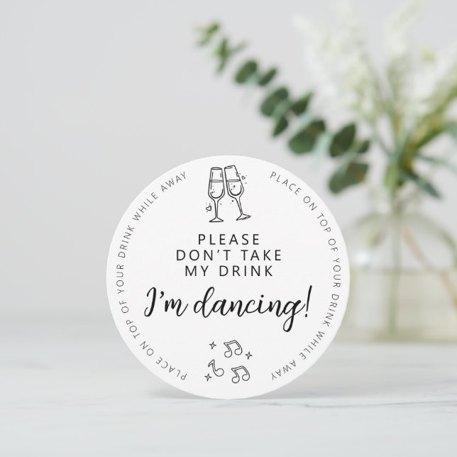 Invitation S'il vous plaît ne prenez pas mon verre minimalist (Debout devant)