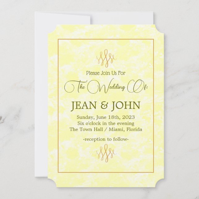 Invitation S'Il Vous Plaît Rejoignez-Nous Pour Le Mariage À L (Devant)