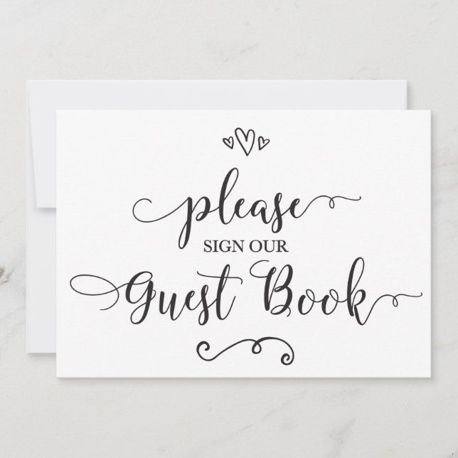 Invitation S'il vous plaît signer notre Mariage de livre d'in (Devant)
