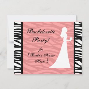 Invitation Silhouette Bachelorette Party en silhouette rose e