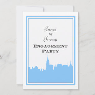 Invitation Silhouette ciel NYC Lt bleu #2 Engagement DIY