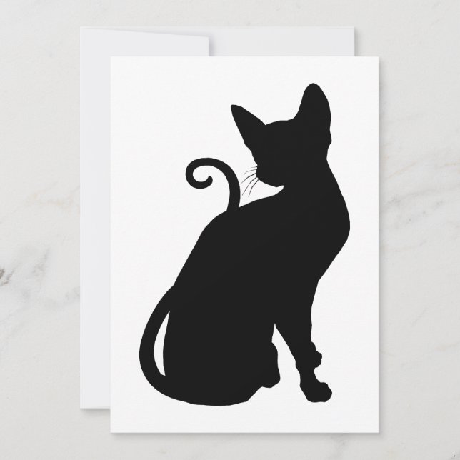 Invitation Silhouette de chat (Devant)