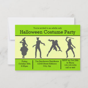 Invitation Silhouette de costume Vert-Invitation pour soirée