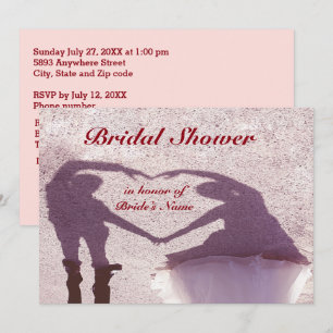 Invitation Silhouette de couple nuptiale Coeur en Mariage de 