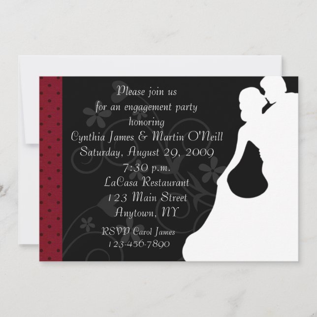 Invitation Silhouette de couples (Devant)
