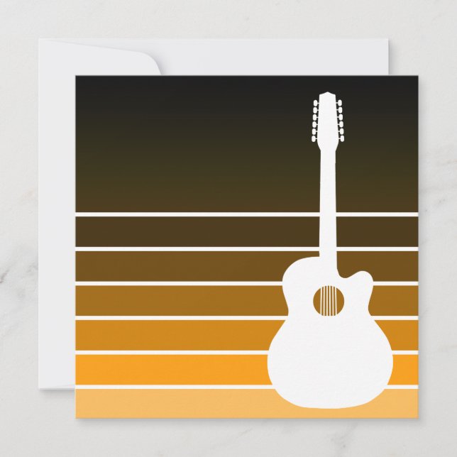 Invitation silhouette de guitare acoustique : l'ambre se (Devant)