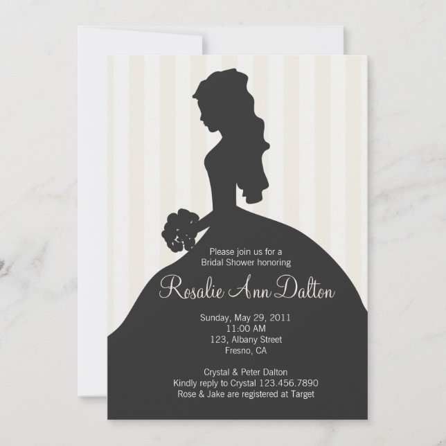 Invitation Silhouette de la mariée - Fêtes de l'mariée (ivoir (Devant)