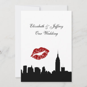 Invitation Silhouette de la skyline de NYC, baiser ESB #1 BW