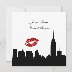 Invitation Silhouette de l'horizon de NYC, baiser ESB douche
