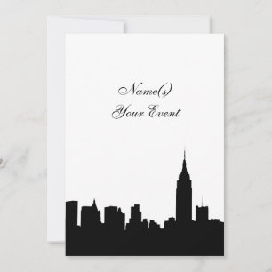 Invitation Silhouette de l'horizon de NYC, ESB #1 BW V2 Invit