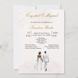 Invitation Silhouette de mariée et de marié