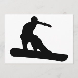 Invitation silhouette de snowboard