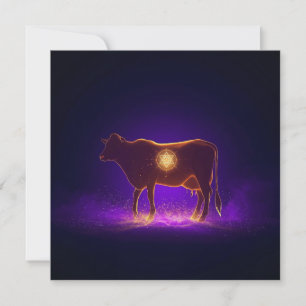 Invitation Silhouette de vache divine Govardhan Puja Spirit
