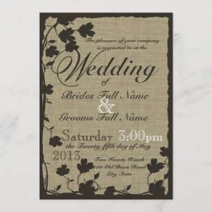 Invitation Silhouette Dogwood sur Burlap