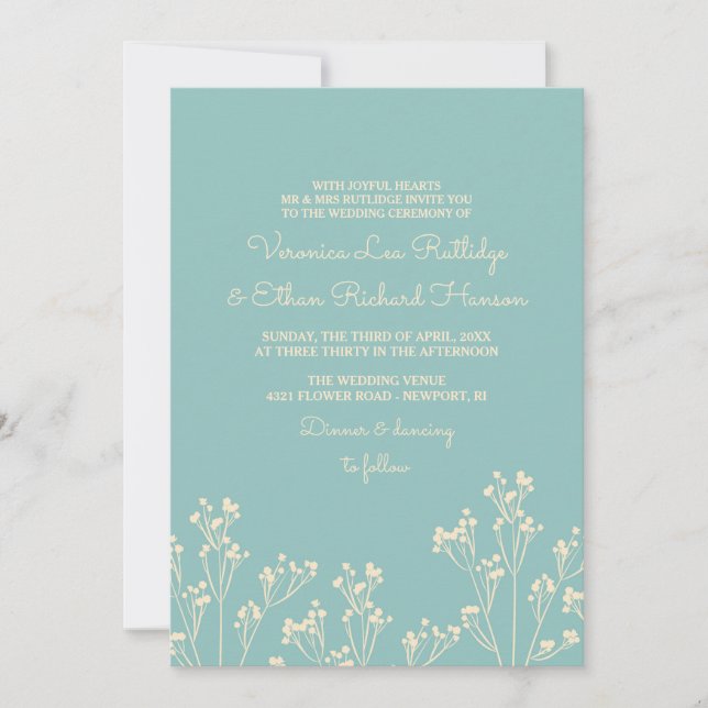 Invitation Silhouette du souffle du bébé - Beau Mariage (Devant)