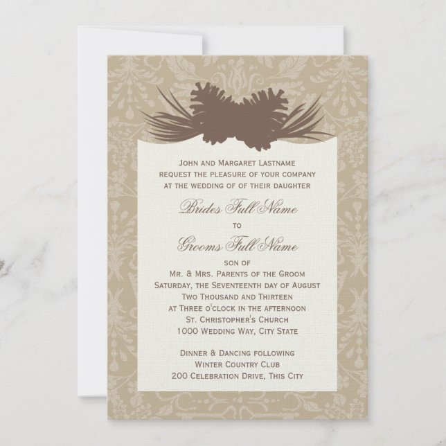 Invitation Silhouette en pin (Devant)