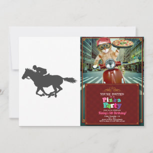 Invitation Silhouette horse jockey - Choose background color