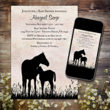 Silhouette Mare et Baby shower de Cheval Foin