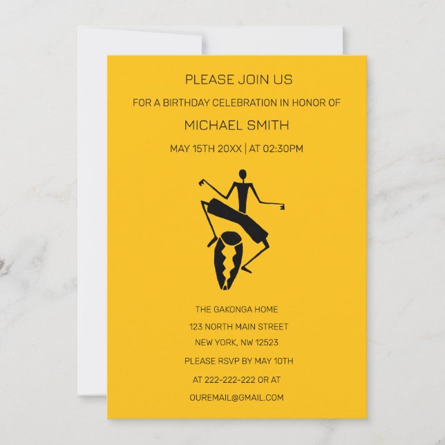 Invitation Silhouette Master Drummer Anniversaire (Devant)