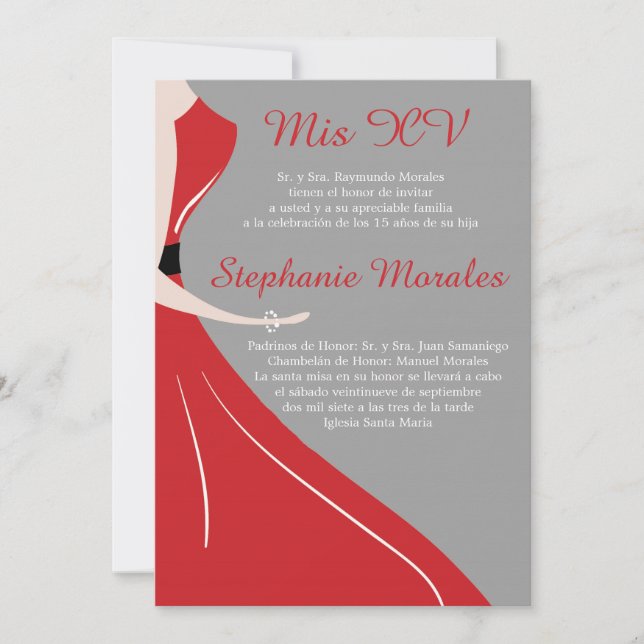 Invitation Silhouette Quinceanera (Devant)