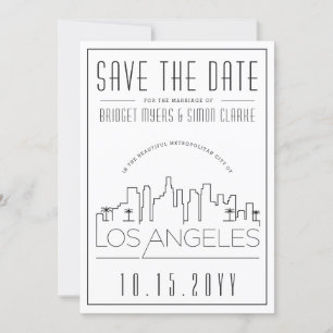 Invitation Silhouette stylisée de Los Angeles pour mariage, c