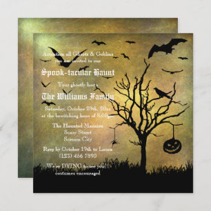 Invitation Silhouettes éffrayantes Grungy Halloween