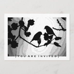 Invitation Silhouettes gothiques d'inséparables épousant des