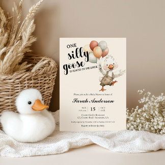 Invitation Silly Goose almost on the loose Baby shower