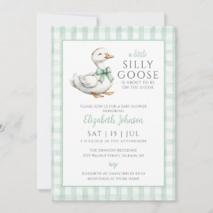 Invitation Silly Goose Baby shower neutre Photo QR Code