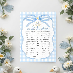 Invitation Silly Goose Carreaux Bleus Jeu Plutôt Qu'Elle