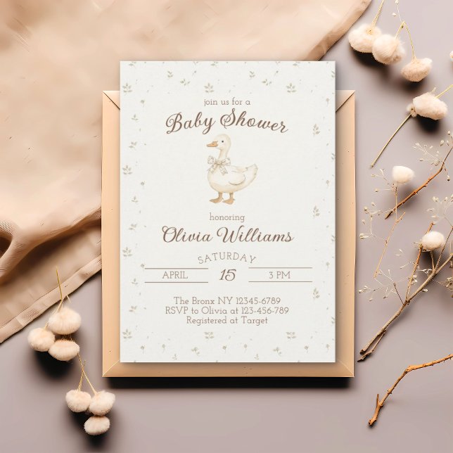 Invitation Silly Goose est sur le Baby shower libre (Créateur téléchargé)