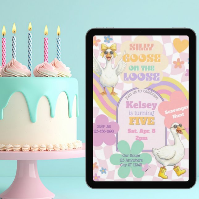 Invitation Silly Goose on the Loose Birthday (Créateur téléchargé)