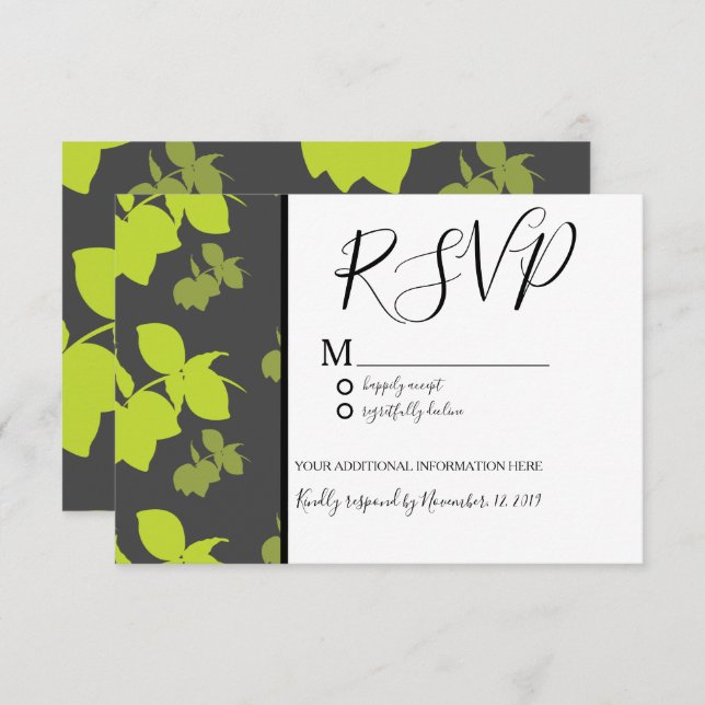 Invitation Silo Mariage sans couture Citron Citron Vert Motif (Devant / Derrière)