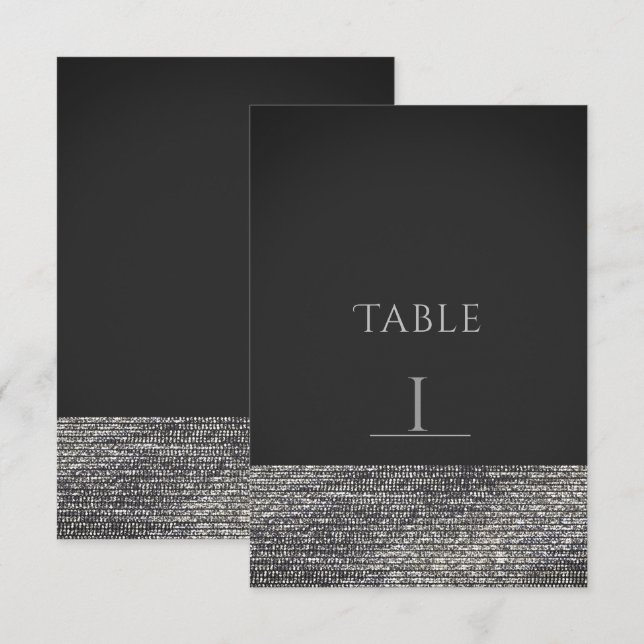 Invitation Silver Bling Modern Glam Sequins Chic Numéro de ta (Devant / Derrière)