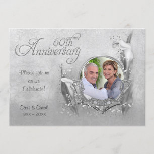 Invitation Silver Calla Lily 60e anniversaire de Mariage