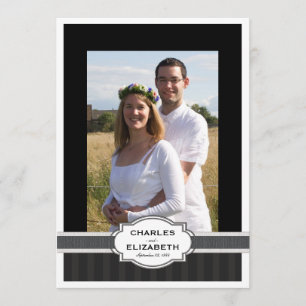 Invitation Silver Chic Photo 25e fête Mariage Anniversaire