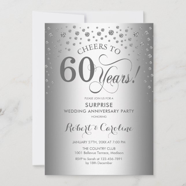 Invitation Silver Diamond Surprise 60e anniversaire (Devant)