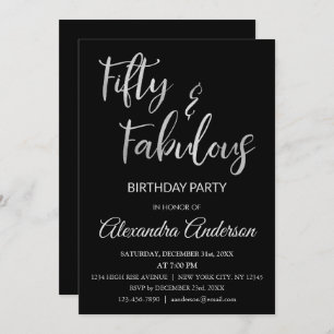 Invitation Silver Foil Cinquante et fabuleux