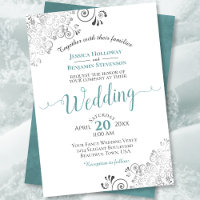 Silver Frills Elegant Turquoise & Grey sur Mariage