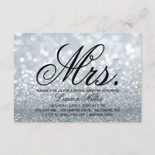 Invitation - Silver Glit Fab Mme Fête de l'mariée
